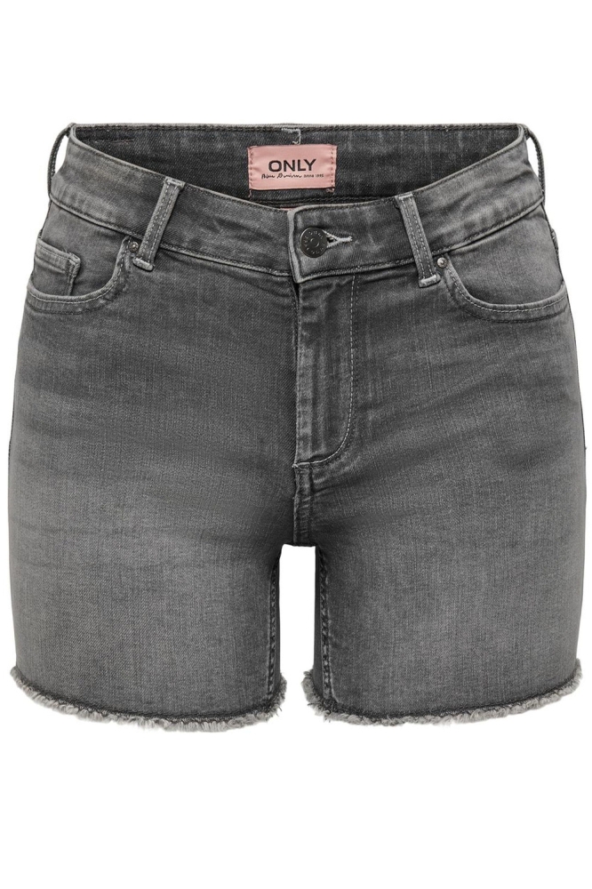 ONLBLUSH LIFE MID SK RAW SHORTS NO 15196303 MEDIUM GREY DENIM